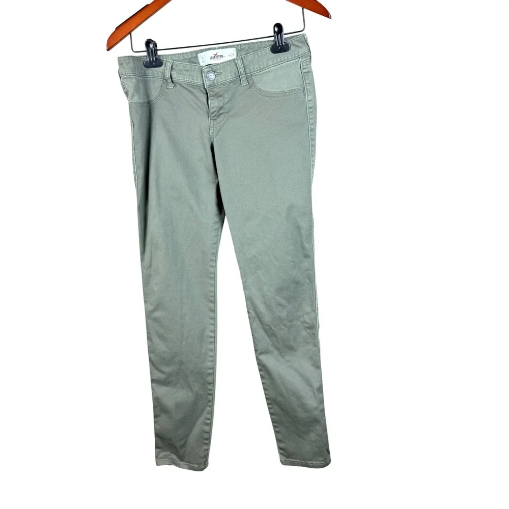 Hollister Kids Skinny Pants Girls Size‎ 7 Green Waist 28